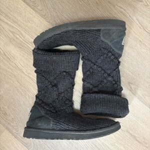 UGG Gray Winter Boots Cozy Knit Design